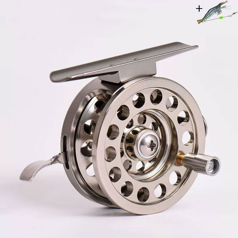 Ice Fishing Line - Aluminiumlegierung CNC Fliegenfischrolle Links-Rechts-Hand Vorderradbremse Angelrolle