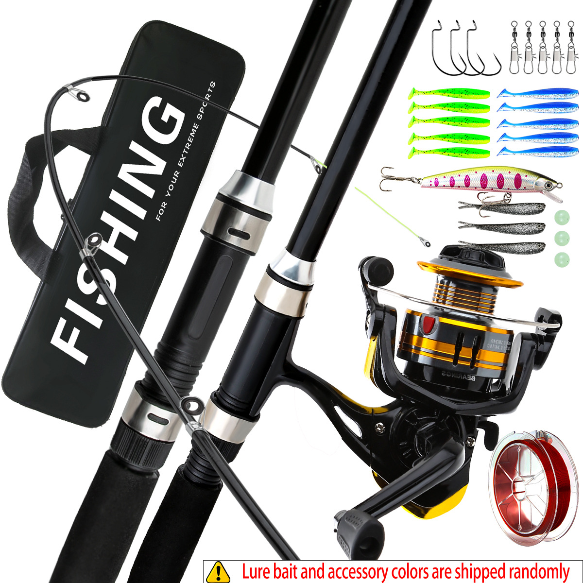 Freshwater Line - Angelruten- und Rollen-Kombi-Set, Spinnrolle mit geradem